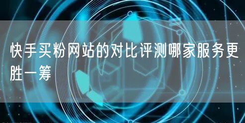 快手买粉网站的对比评测哪家服务更胜一筹