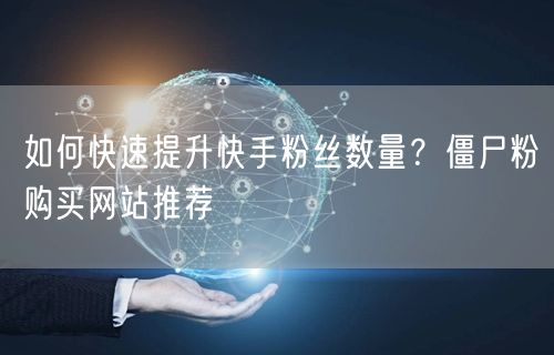 如何快速提升快手粉丝数量?僵尸粉购买网站推荐