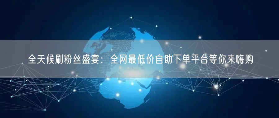 全天候刷粉丝盛宴:全网最低价自助下单平台等你来嗨购