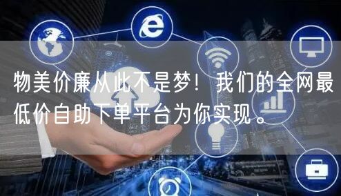 物美价廉从此不是梦!我们的全网最低价自助下单平台为你实现。