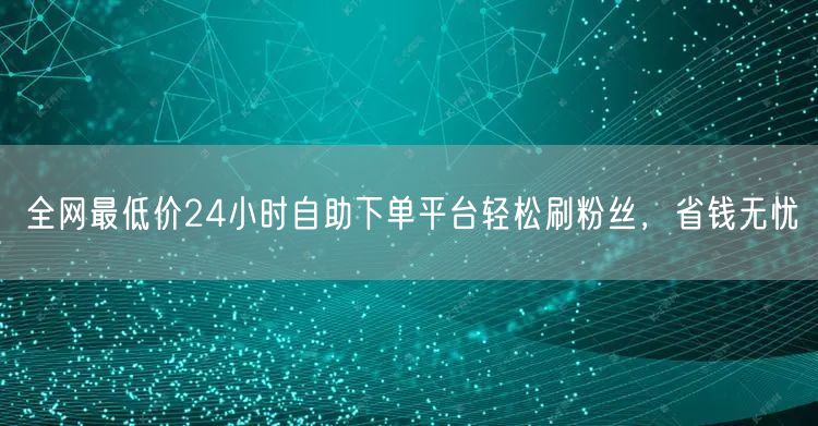 全网最低价24小时自助下单平台轻松刷粉丝,省钱无忧