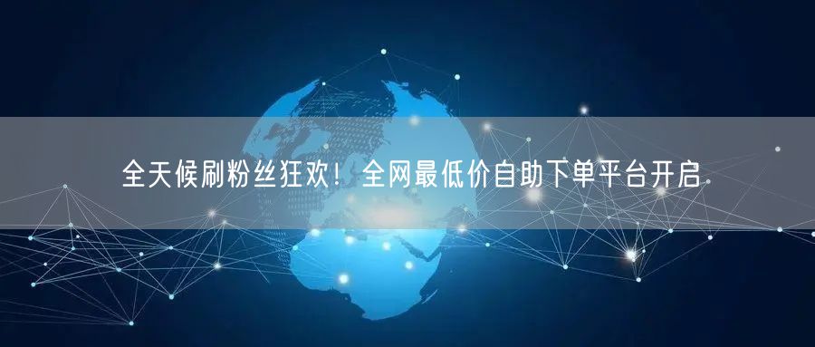 全天候刷粉丝狂欢!全网最低价自助下单平台开启