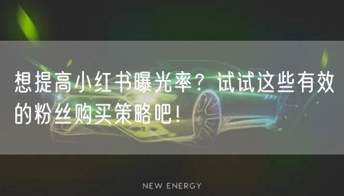 想提高小红书曝光率?试试这些有效的粉丝购买策略吧!