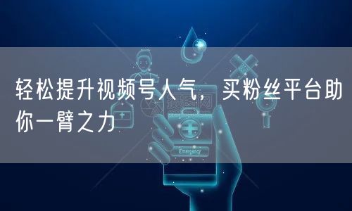 轻松提升视频号人气,买粉丝平台助你一臂之力